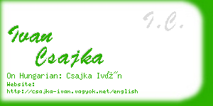 ivan csajka business card